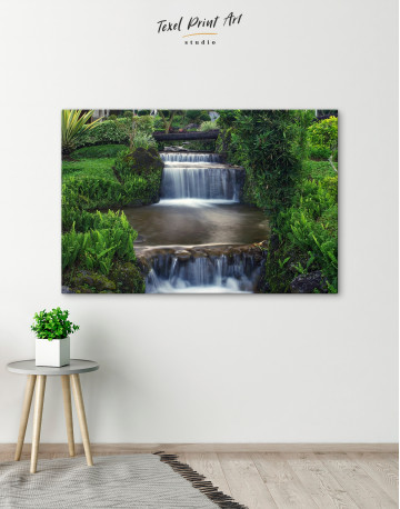 Small Garden with Waterfalls Canvas Wall Art - image 1