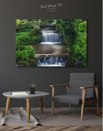 Small Garden with Waterfalls Canvas Wall Art - image 4