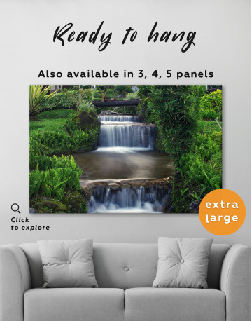 Small Garden with Waterfalls Canvas Wall Art - image 6
