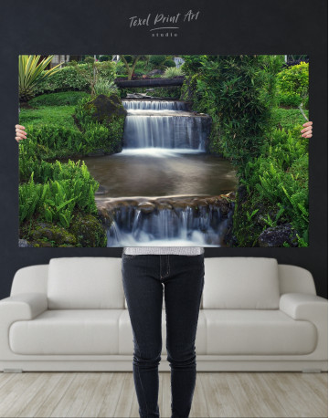 Small Garden with Waterfalls Canvas Wall Art - image 7