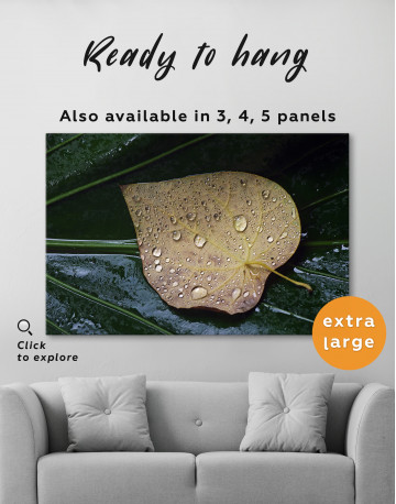 Water Droplets on Leaf Canvas Wall Art - image 3