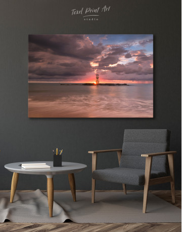 Lighthouse Tower on Sea Canvas Wall Art - image 3
