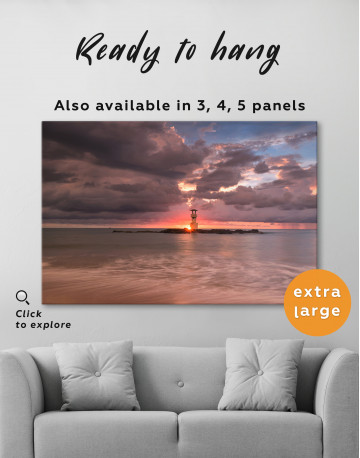 Lighthouse Tower on Sea Canvas Wall Art - image 2