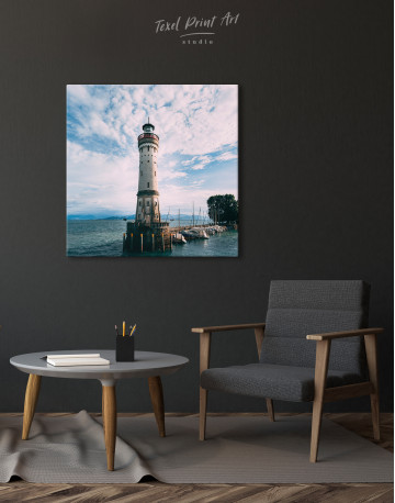 Lighthouse in the Sea Landscape Canvas Wall Art - image 3