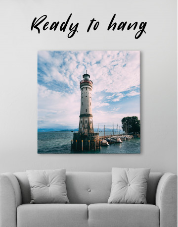 Lighthouse in the Sea Landscape Canvas Wall Art - image 2