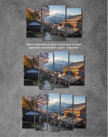 Magome Juku Mountain Landscape Japan Canvas Wall Art - image 3