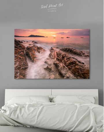 Beautiful Ocean Sunset Landscape Canvas Wall Art