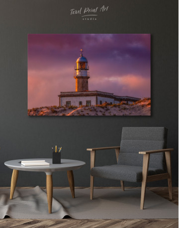 Lighthouse Under a Cloudy Sky Canvas Wall Art - image 3