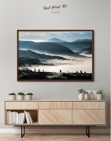 Framed Sunrise Over Val D'orcia Italy Canvas Wall Art
