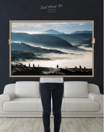 Framed Sunrise Over Val D'orcia Italy Canvas Wall Art - image 1