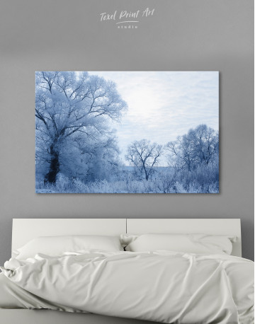 Blue Winter Landscape Canvas Wall Art