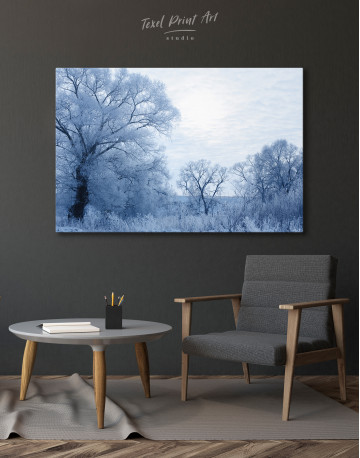 Blue Winter Landscape Canvas Wall Art - image 4