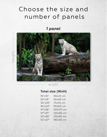 White Bengal Tigers in a Jungle Canvas Wall Art - image 8
