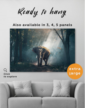Elephant in the Forest Canvas Wall Art - image 3