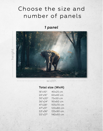 Elephant in the Forest Canvas Wall Art - image 1