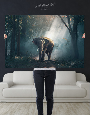 Elephant in the Forest Canvas Wall Art - image 2