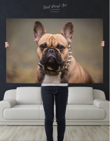 Brown French Bulldog Canvas Wall Art - image 1