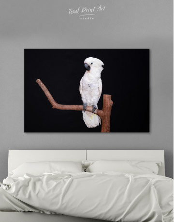 White Cockatoo on a Branch Canvas Wall Art