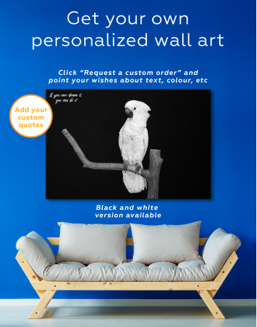 White Cockatoo on a Branch Canvas Wall Art - image 5