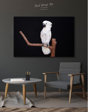 White Cockatoo on a Branch Canvas Wall Art - image 3