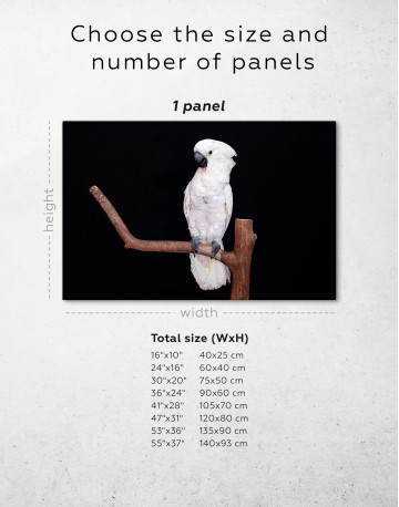 White Cockatoo on a Branch Canvas Wall Art - image 8