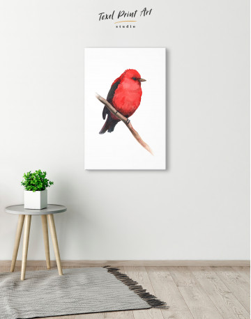 Watercolor Red Cardinal Bird Canvas Wall Art - image 3
