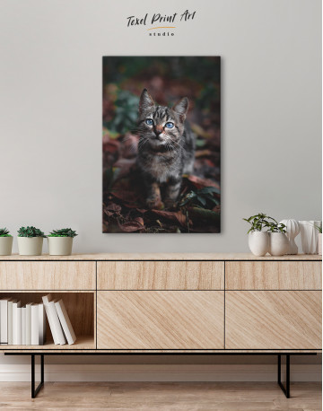 Kitten in Garden Canvas Wall Art - image 3