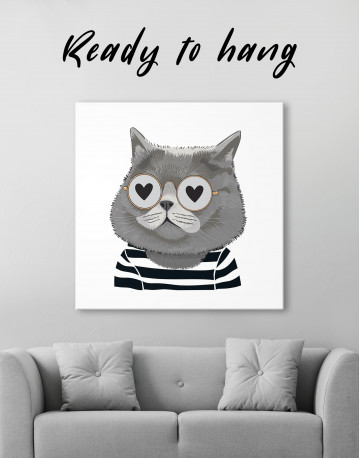 Illustration of Cat Canvas Wall Art - image 2