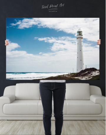 Old Lighthouse on a Shore Canvas Wall Art - image 1