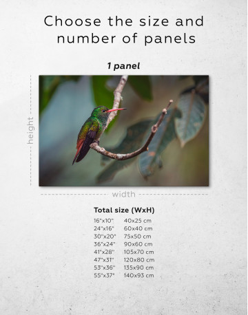Tiny Hummingbird on a Tree Branch Canvas Wall Art - image 8