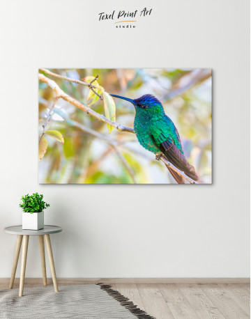 Hummingbird on a Tree Branch Canvas Wall Art - image 3