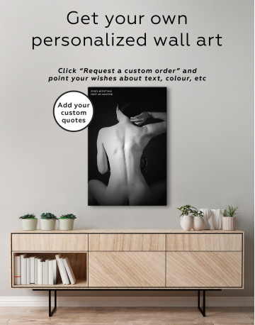 Black and White Female Erotic Back Canvas Wall Art - image 3