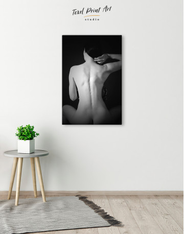 Black and White Female Erotic Back Canvas Wall Art - image 2