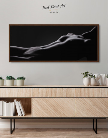 Framed Nude Woman Bodyscape Canvas Wall Art