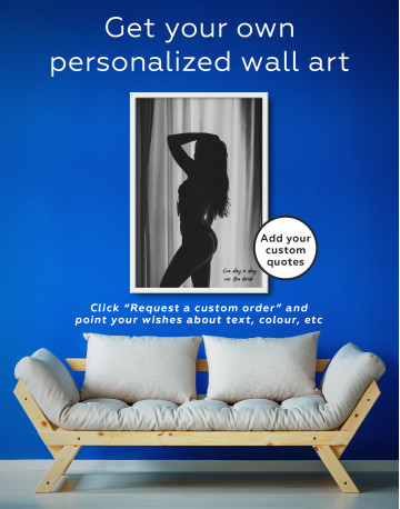 Framed Sexy Woman Silhouette Canvas Wall Art - image 4
