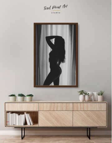 Framed Sexy Woman Silhouette Canvas Wall Art
