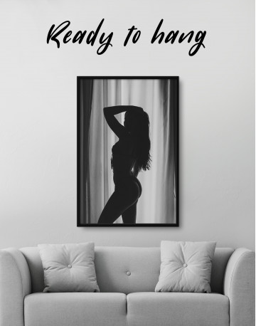 Framed Sexy Woman Silhouette Canvas Wall Art - image 2
