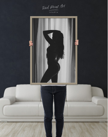 Framed Sexy Woman Silhouette Canvas Wall Art - image 1