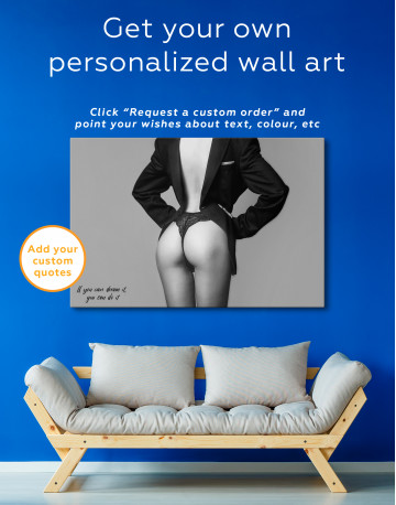 Erotic Woman in Jacket Canvas Wall Art - image 3