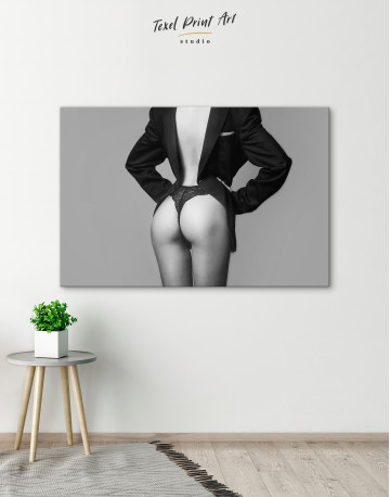 Erotic Woman in Jacket Canvas Wall Art - image 4