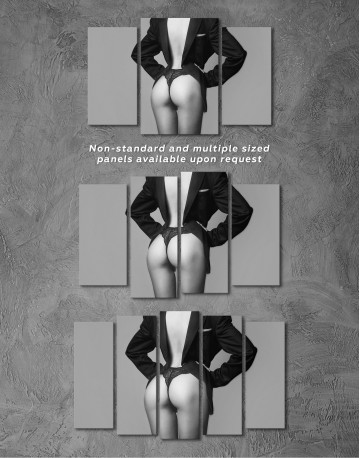 Erotic Woman in Jacket Canvas Wall Art - image 5