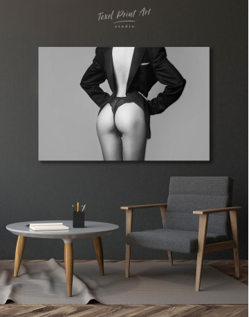 Erotic Woman in Jacket Canvas Wall Art - image 6