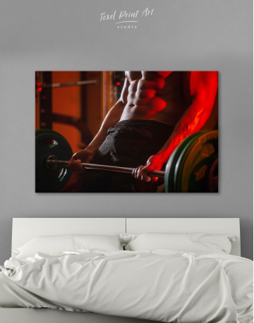 Man with Barbell Canvas Wall Art