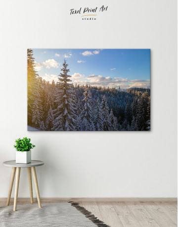 Snowy Forest View Canvas Wall Art - image 4