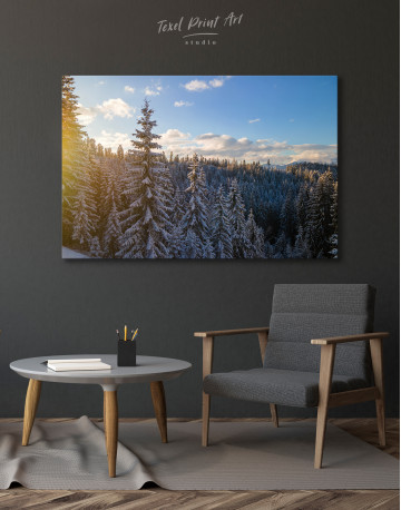 Snowy Forest View Canvas Wall Art - image 3