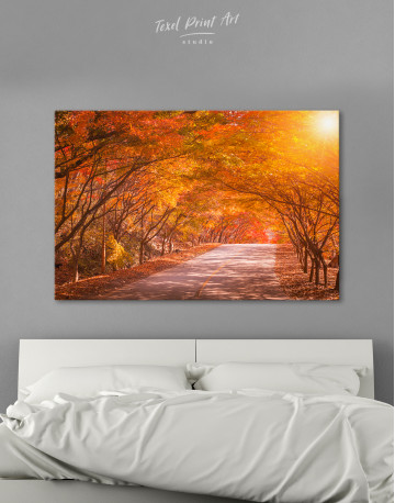Autumn Fall Road Landscape Canvas Wall Art