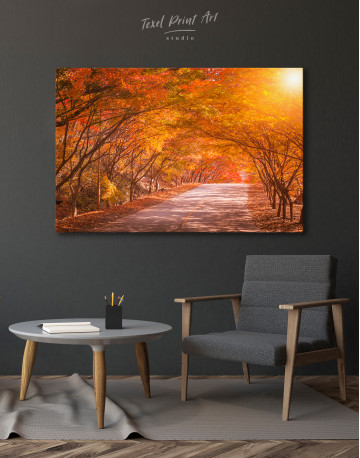 Autumn Fall Road Landscape Canvas Wall Art - image 3