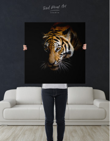 Close Up Tiger Canvas Wall Art - image 1