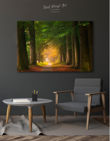 Pathway in the Middle of a Forest Canvas Wall Art - image 5