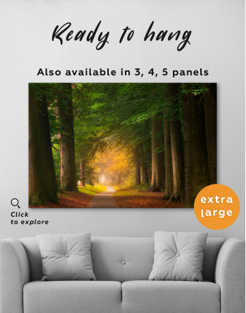 Pathway in the Middle of a Forest Canvas Wall Art - image 6
